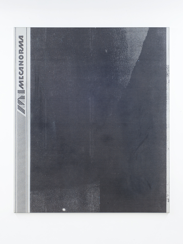 Manor Grunewald E.H.D (letratone black mesh #02) 150x180cm oil, acrylics, spraypaint, UV print, mesh cloth on canvas aluminium framed 2015